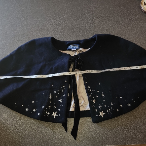 Collectif Capelet Size 4XL Women's Blue Wool Blend Embroidered Metallic Stars - Picture 9 of 9
